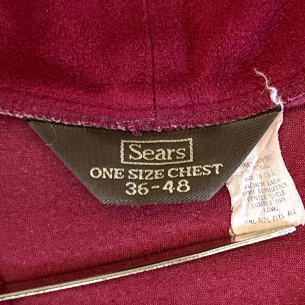 Sears Vintage 1970s Red Gold Robe USA Made Chest 36–48 Classic Retro Loungewear - Picture 5 of 8